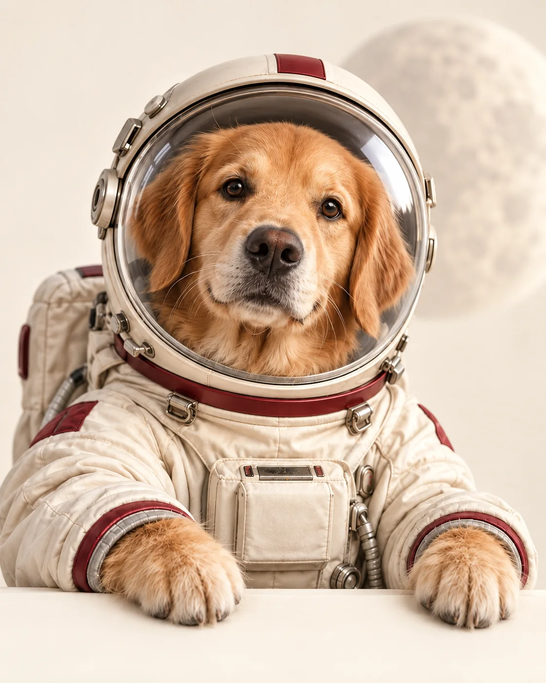 Perro astronauta con casco, imagen de muestra de la campaña.